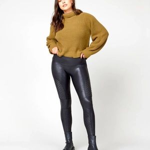 NWT Spanx Faux Leather Moto Leggings sz small